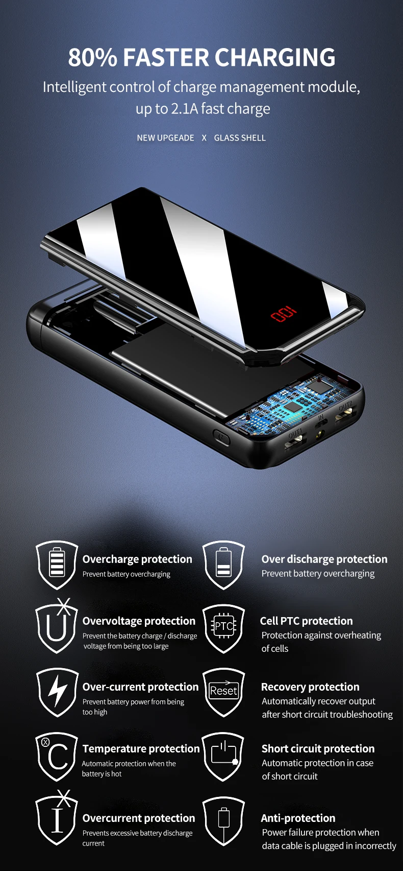 С 10000 мАч, чехол для зарядки, внешний аккумулятор, беспроводные Bluetooth наушники, 3D стерео, двойной микрофон, Беспроводные спортивные наушники для samsung iPhone