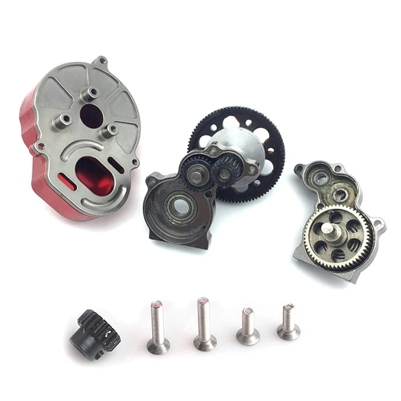 Metal Gearbox Transmission Box with Motor Gear for 1/10 RC Crawler Car SCX10 |