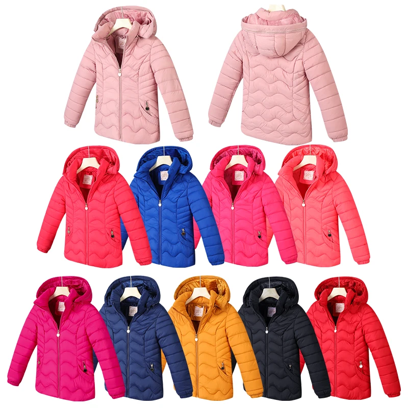 

KOCMOC Girls Kawaii Detachable Cap Children Outerwear Cute Winter Cotton Coats Kids Jacket For Age 8-16 Years Old 9763