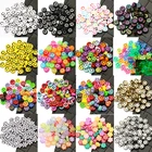 50-200 шт. плоские круглые цветочные звезды смайлик буквы акриловые бусины Алфавит свободные бусины для самостоятельного изготовления ювелирных изделий ожерелья принадлежности