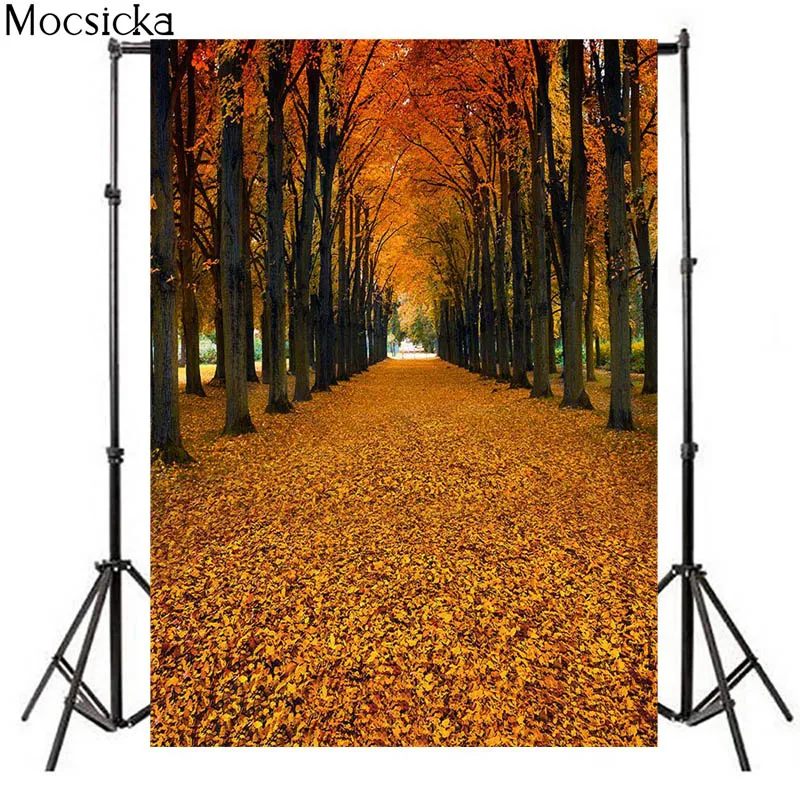 Mocsicka осенний фон для фотосъемки с изображением опавших листьев и звёзд леса