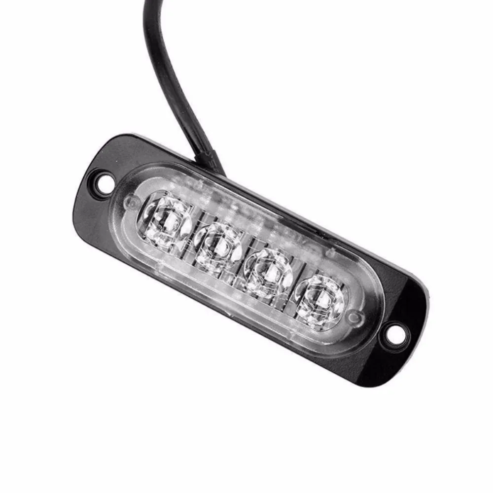 4LED стробоскоп мигающий предупреждающий свет гриль мигающий проблесковый аварийный свет автомобиль грузовик Маяк янтарного цвета лампа янтарного цвета