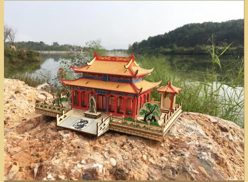 Деревянная 3D модель здания игрушка-пазл деревянный набор для строительства