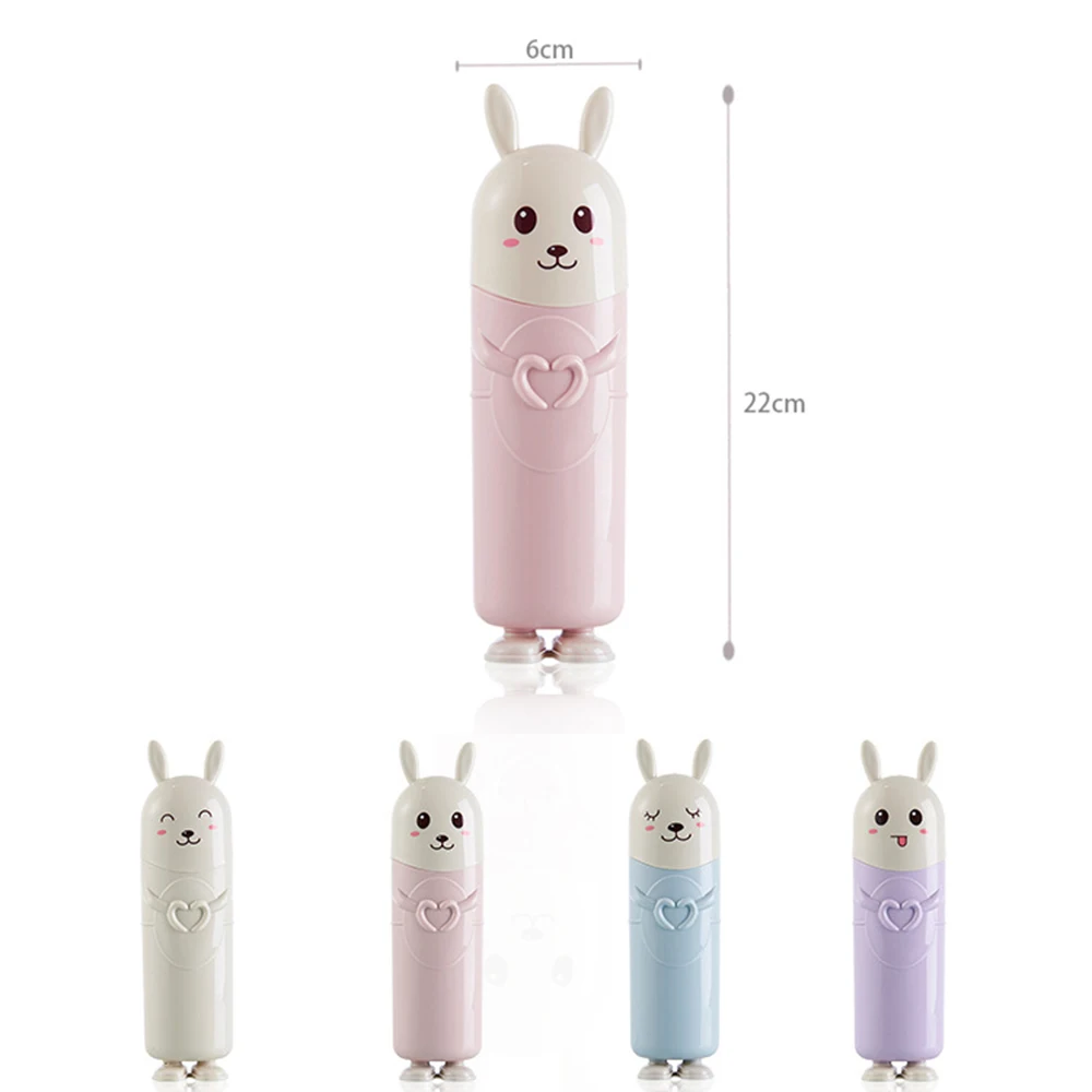 Портативный контейнер для зубной щетки с милым Кроликом защита пасты держатель