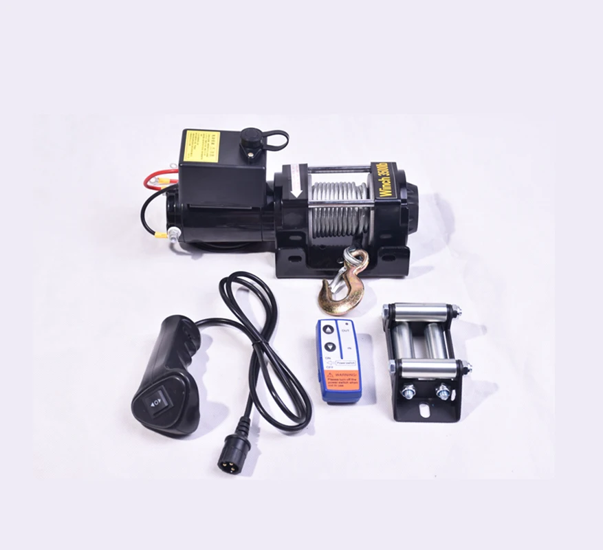 

Водонепроницаемая автомобильная лебедка, Беспроводная электрическая лебедка для квадроциклов, внедорожников, лодок, грузовиков, внедорожников, 3500lb, 12/24 в