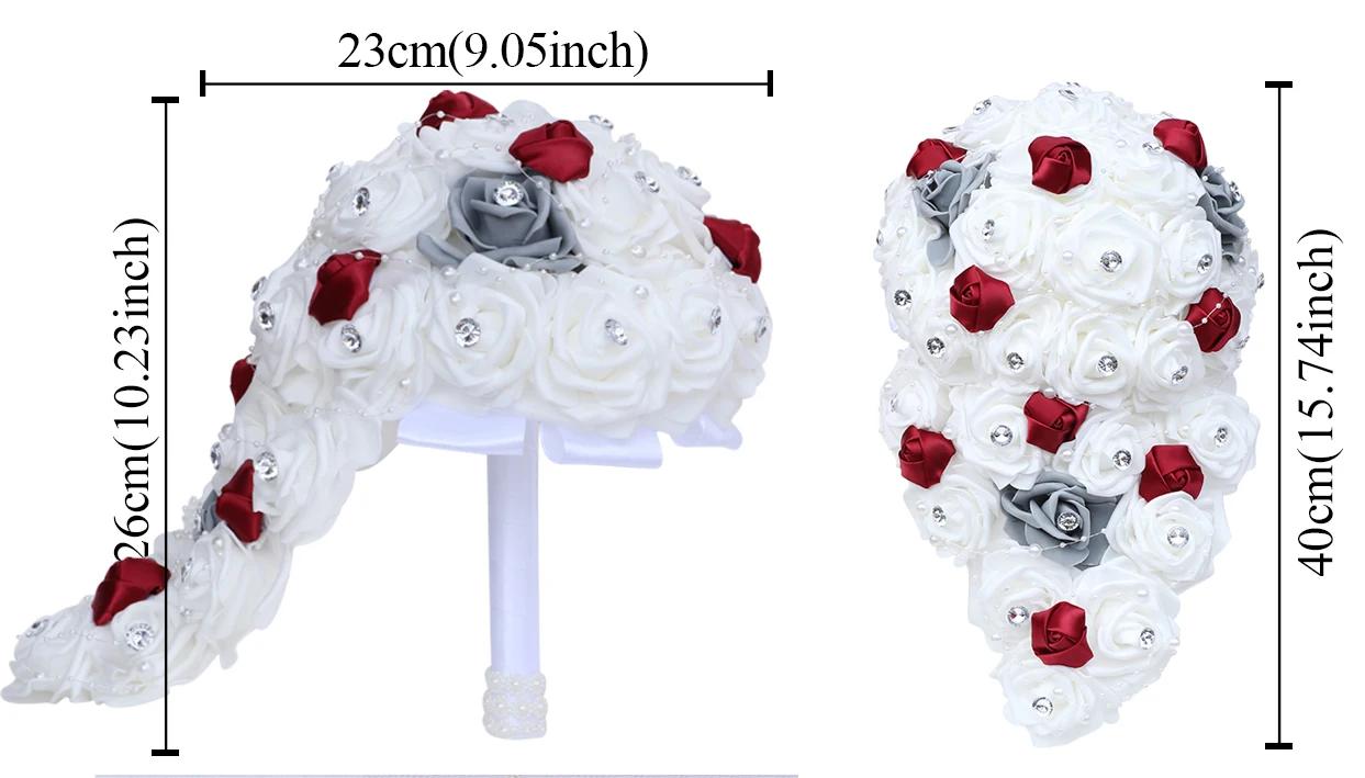Большой Длинный водопад новые свадебные букеты для невесты и подружки PE розы