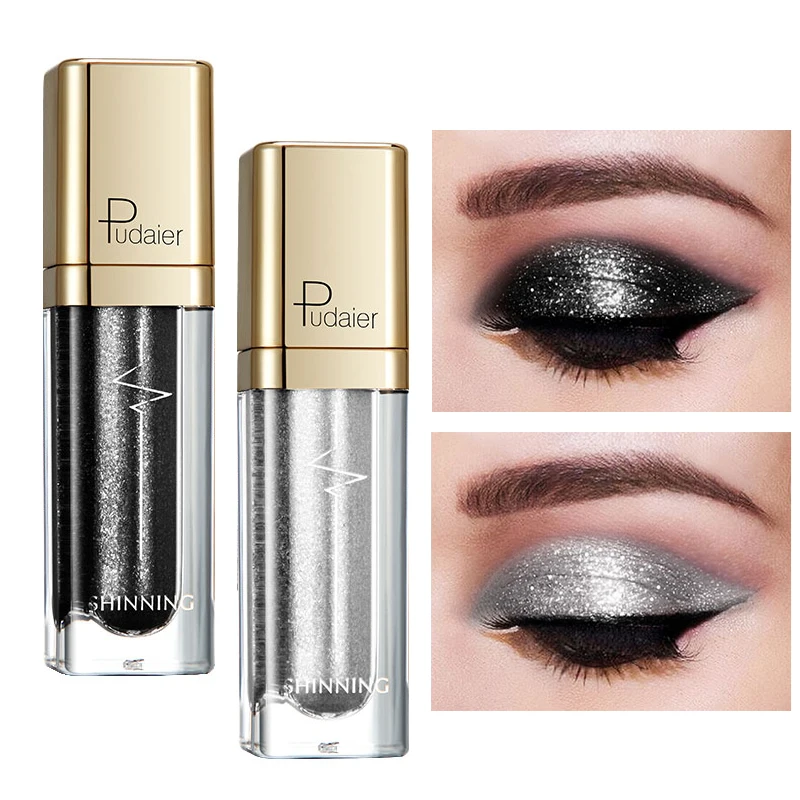 Pudaier блеск жидкие тени для век алмаз одиночные мерцающие губы глаза макияж крем