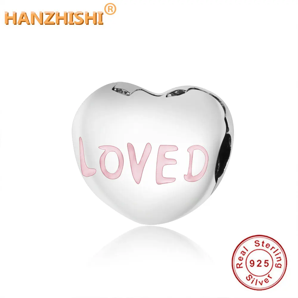 Новинка бусины из стерлингового серебра 925 очаровательные розовые эмалевые с