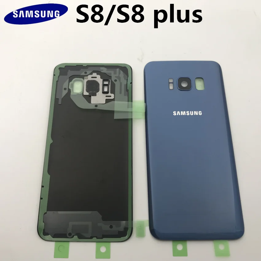 Original Glass For Samsung Galaxy S8 S8 Plus G950F G955F Back Battery Cover Door Rear Housing Case Replacement+ Adhesive Sticke