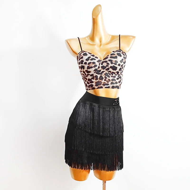 Латинские танцевальные юбки женский танцевальный костюм из нескольких слоев с