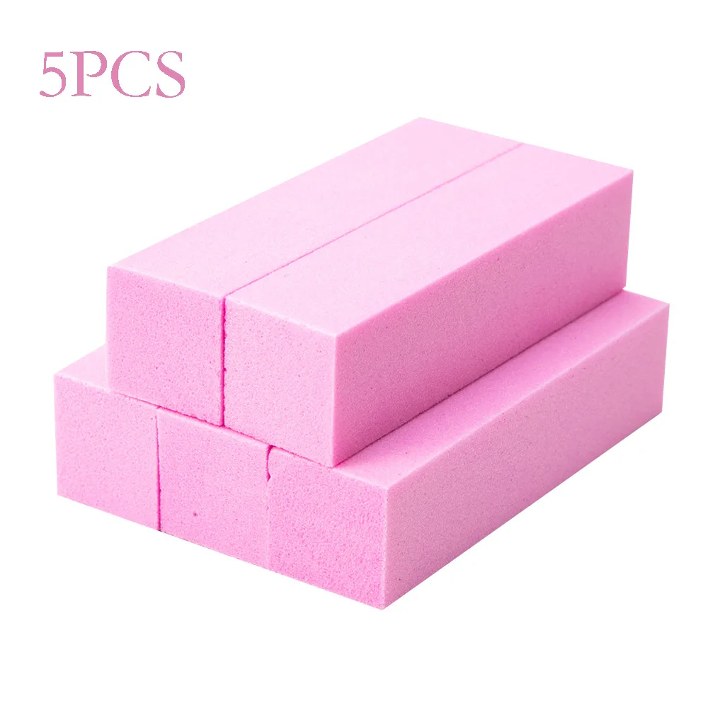5pcs set 7 1/5/10 шт розовый Форма ногтей Полировщики для ногтей шлифовальная пилка для ногтей cо шлифовальными буферными резцами, блок для ногтей Маникюр Педикюр шлифовальный буфер полоски для ногтей, для маникюра - Цвет: 5pcs set 7