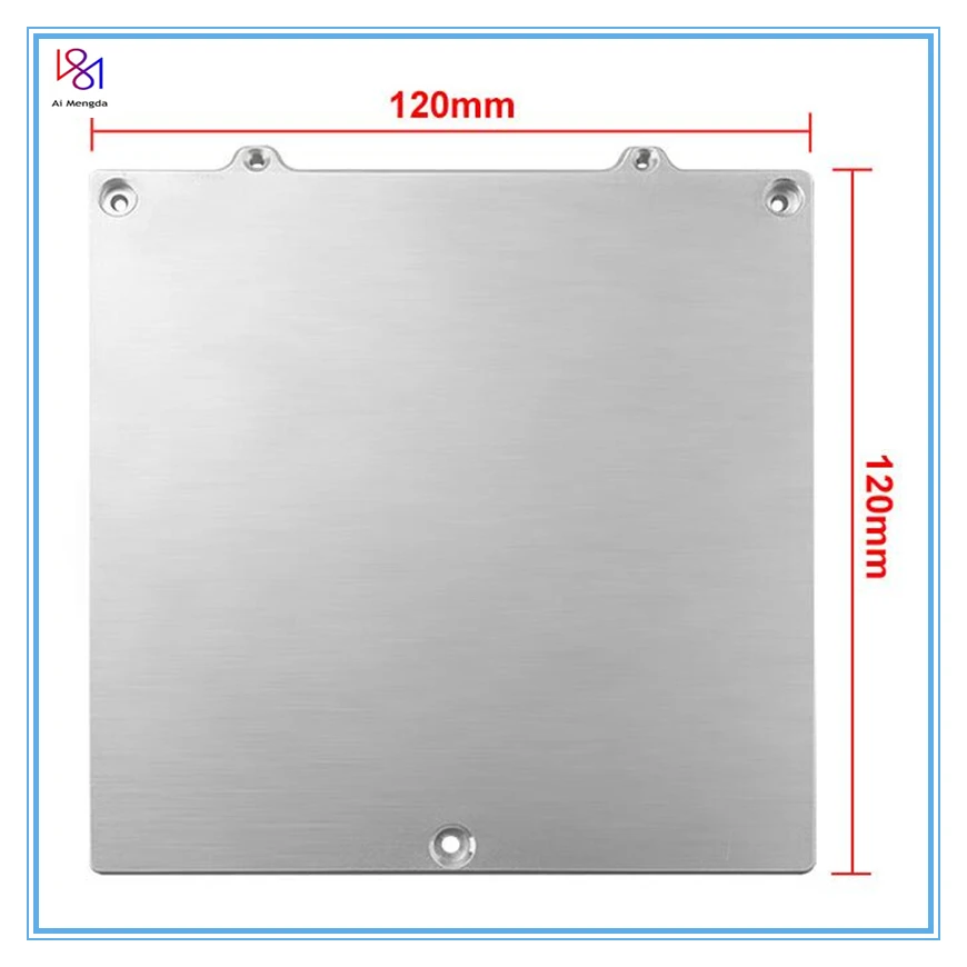 Voron-placa de aluminio para impresora 3D Voron V0.1, placa de construcción con soporte de eje Z, 120x120x6mm, 1 piezas