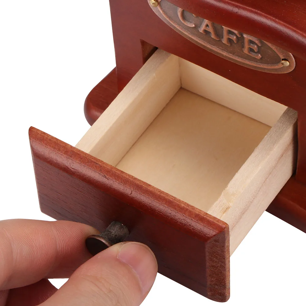 Ручная деревянная кофемолка из нержавеющей стали измельчитель кофейных зерен в