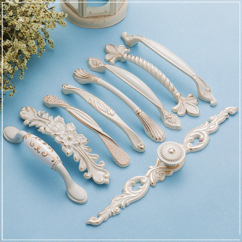 DXS цинка Aolly белого цвета и слоновой кости кабинет ручки кухонный шкаф дверные для