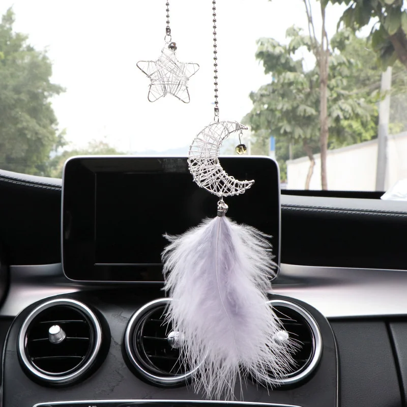 Зеркало заднего вида звездное небо Луна |