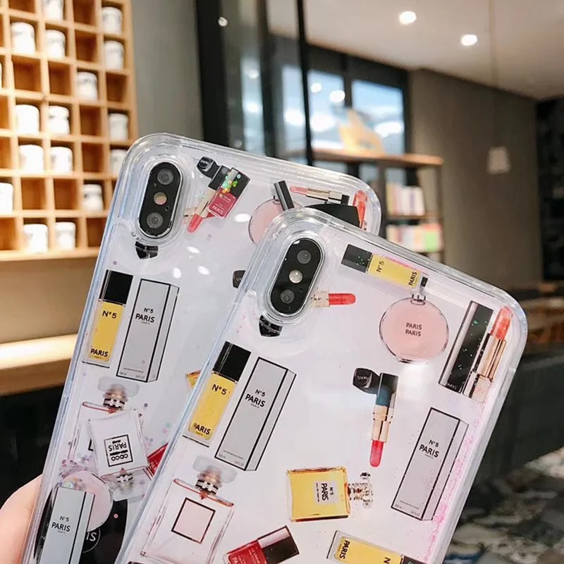 Модная Косметика зыбучий песок корпус Ударопрочный Мягкий чехол для iphone XS Max XR X 6