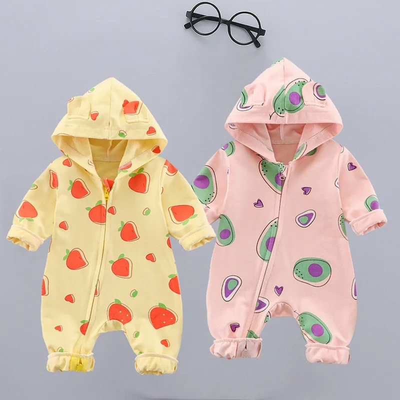 Одежда с длинными рукавами для новорожденных Теплая цельнокроеная ночная