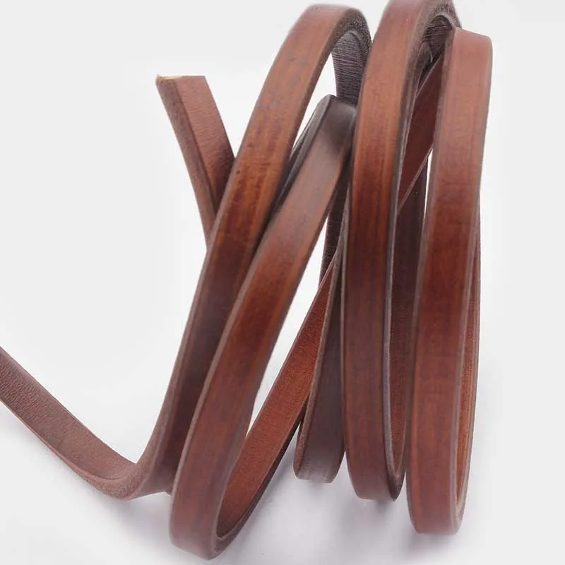 1 м верблюжья лакричный кожаный шнур из натуральной бычьей кожи 10x6 мм коричневый