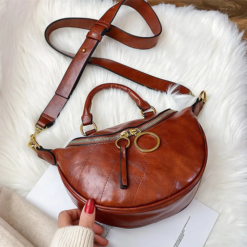 Качественные винтажные нагрудные сумки через плечо женские 2020 модные