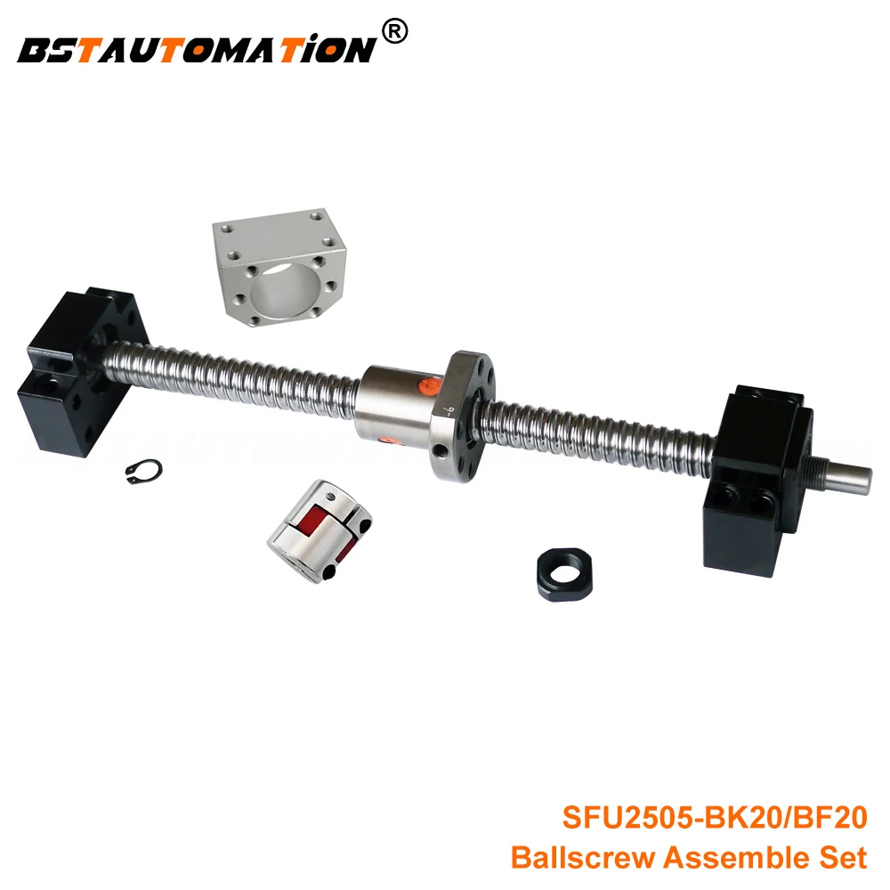 Шариковый винт SFU RM2505 SFU2505 200 мм 1500 25 шариковый C7 с фланцем 2505 одна гайка BK/BF20