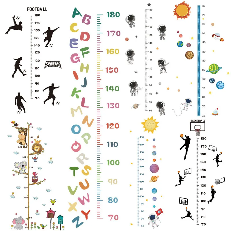 

1PC 13 Styles Cartoons Height Sticker Height Measure Recording for Kids Room Bedroom Height Meter Wall Stickers Decoration
