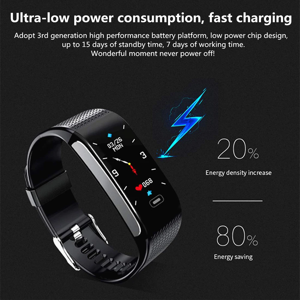 

CK18S Smart Watch Bracelet Heart RATE Blood Pressure Sports Fitness Tracker Band