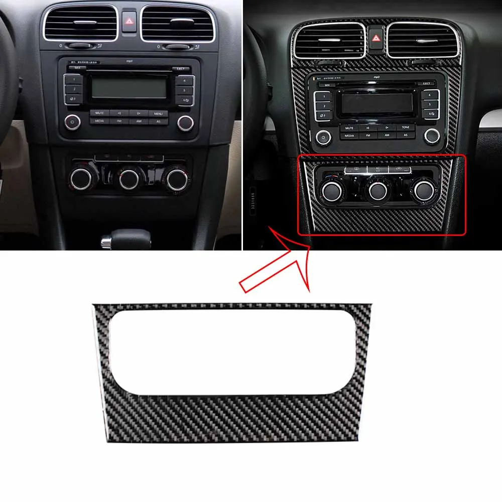 

Carbon Fiber Air conditioning panel Cover Sticker For VW Golf 6 MK6 GTI 08-12