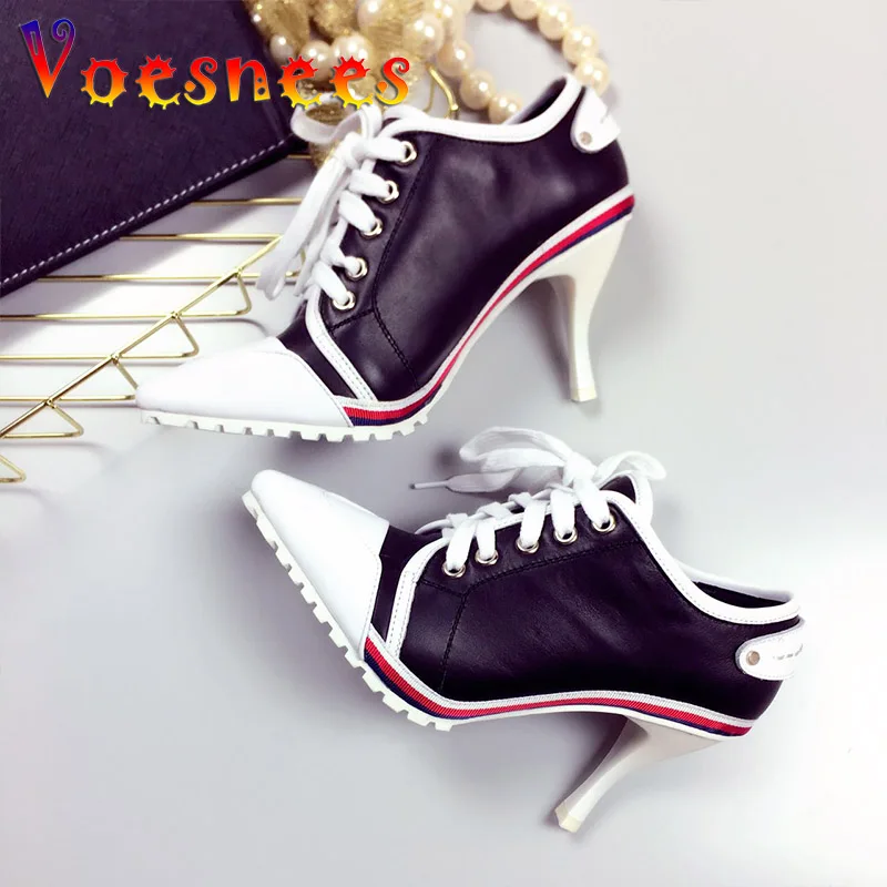 Туфли-лодочки женские из бычьей кожи на высоком каблуке 8 5 см с острым носком