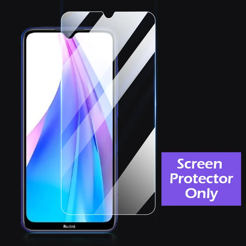 glass only 2 в 1: чехол+ Защитная Стекло для redmi note 8t защитная пленка 9H для экрана из закаленного стекла для xiaomi redmi note 8t задняя крышка чехол - Цвет: glass only