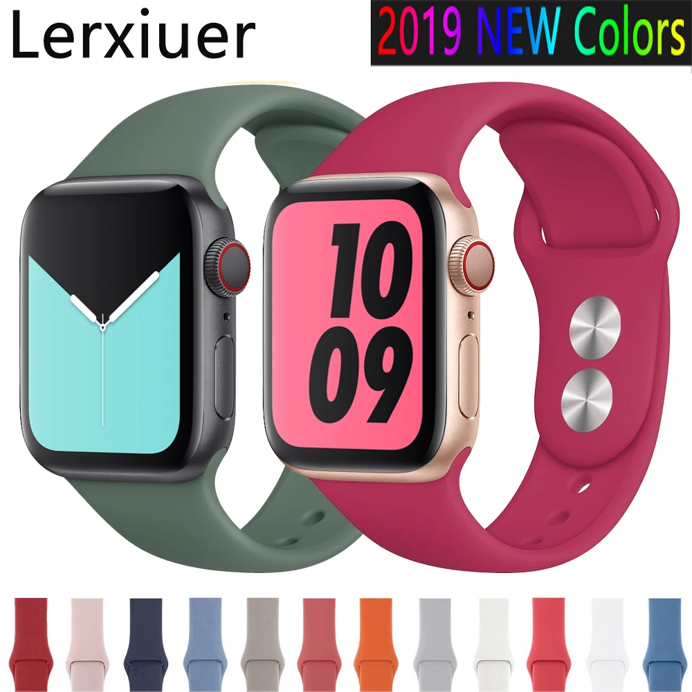 Спортивный ремешок для apple watch band 44 мм 40 мм correa iwatch band 42 мм 38 мм силиконовый браслет apple watch 5 4 3 2 1 Аксессуары