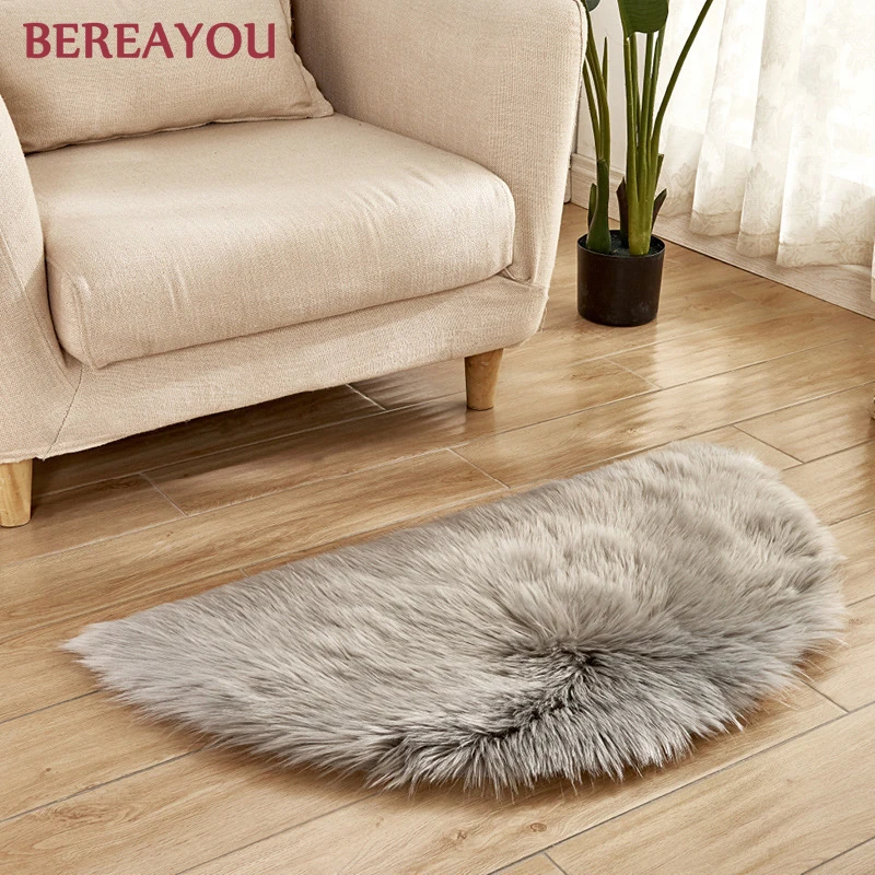 Modern Fur Rugs For Living room Home Carpet Bedroom Floor White Gray Area Door Kids Kitchen alfombra redonda | Дом и сад
