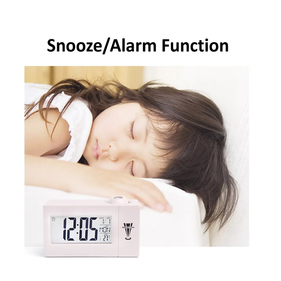 СВЕТОДИОДНЫЙ цифровой проекционный будильник температура термометр настольные