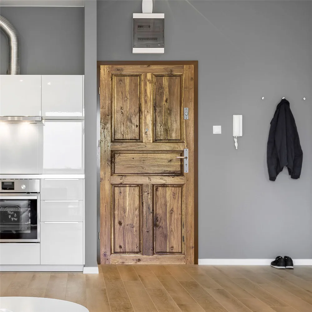 Настенная 3D наклейка на дверь библиотека спальня гостиная деревянные