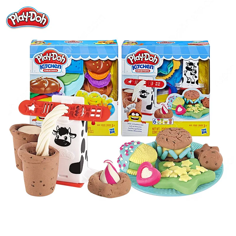 Hasbro Play Doh набор закусок гамбургеров глина цветная грязь Креативные кухонные