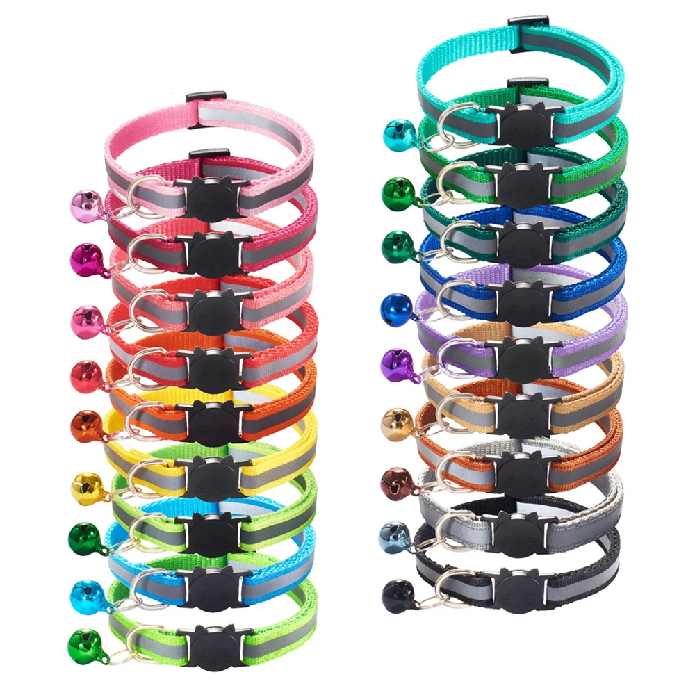 

Светоотражающий Регулируемый Собачий Ошейник Ожерелье для собаки Защитная Пряжка для щенка ремешок на шею для собаки ошейник с колокольчиком для питомца