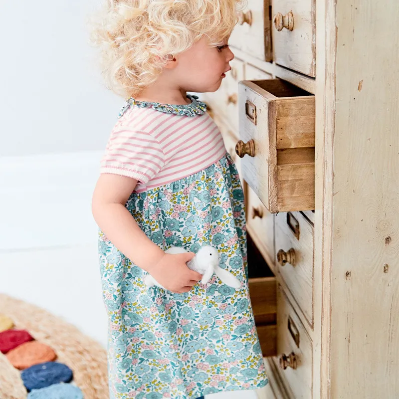 Детское летнее Хлопковое платье-пачка с цветочным принтом | Детская одежда и