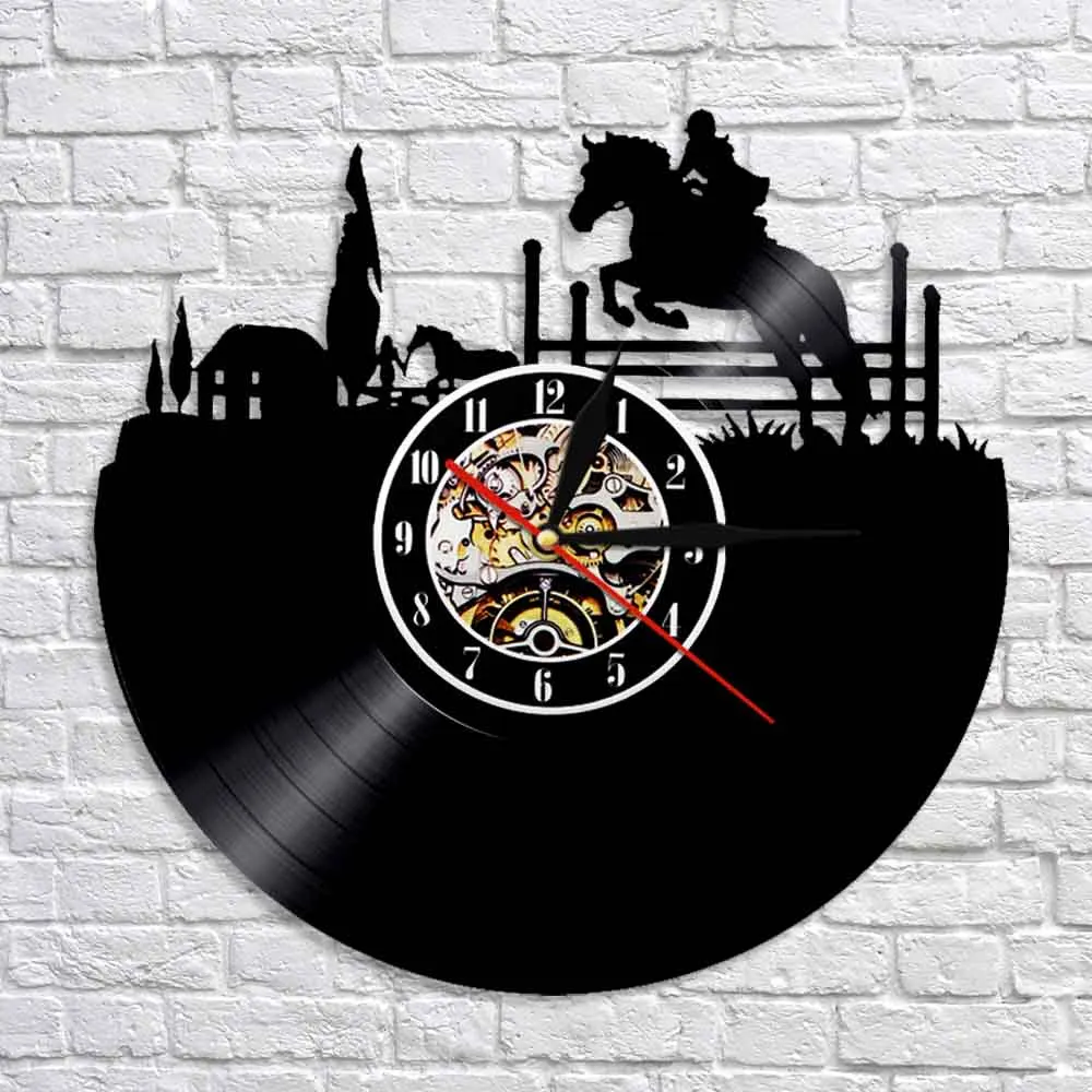 Настенные часы для верховой езды винтажные спортивные настенные с виниловой