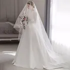 2022 простые мусульманские свадебные платья с длинным рукавом genlik элегантное атласное свадебное платье с закрытой спиной платье для невесты