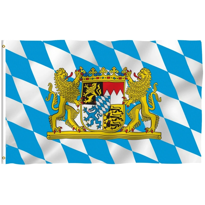 

3x5 Foot Bavaria with Lions Flag Vivid Color UV Fade Resistant Canvas Header Brass Grommets Polyester