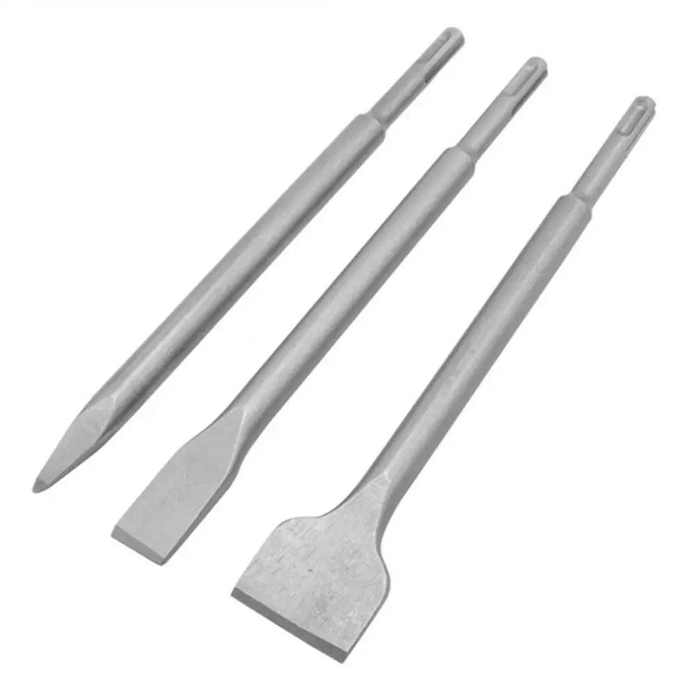 

3pcs Electric Hammer Drill Bit Steel Stone Concrete Wall Drilling Sharp Chisel Flat Chisel Wall Shovel Durable Accessories
