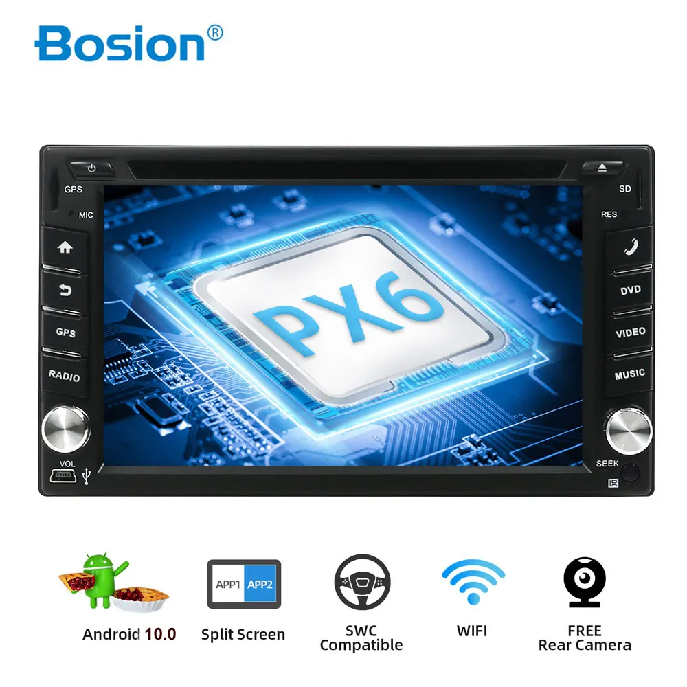 Автомагнитола Bosion универсальная мультимедийная магнитола 2 Din на Android 10 0 с Dvd