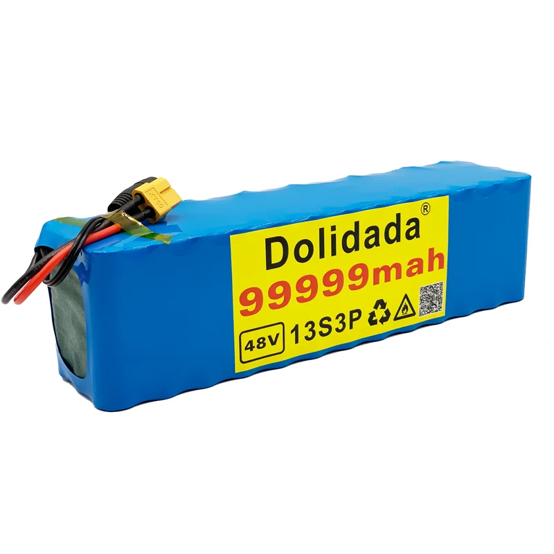 

2021 new 13s3p XT60 48V 99.999ah 1000W Li ion battery pack for 54.6V E-bike scooter with BMS + charger