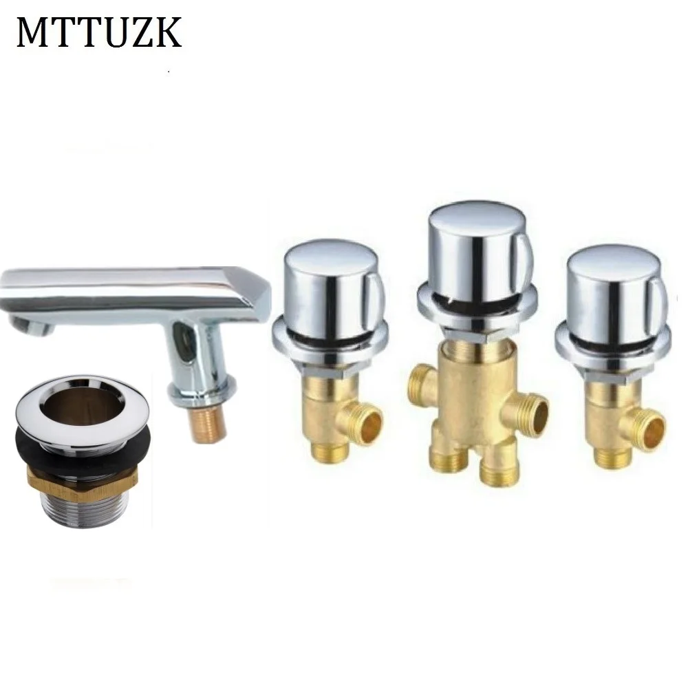 MTTUZK высокое качество холодной и горячей воды твердая латунь смесительный клапан кран Ванна смеситель для ванной комнаты Джакузи кран 5 шт. набор