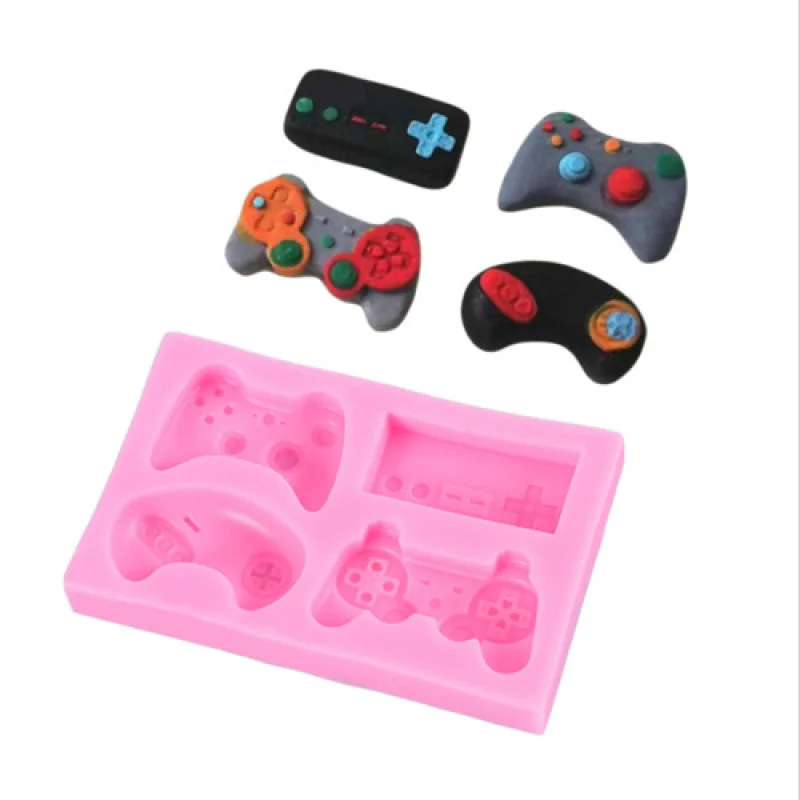 

DIY Crystal Epoxy Game Console Keyboard Button Sugar Silicone Mold, Soft Pottery Clay Modeling Tool,Cake Decoration Making Mould