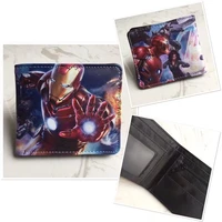 new marvel men wallet avengers spiderman iron man captain america super heroes short anime coin purse card holder boys gifts