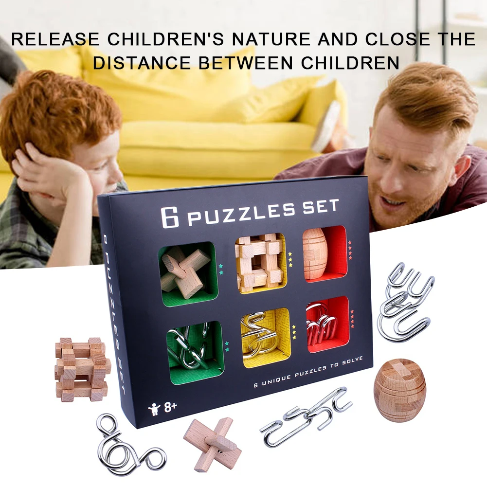 Новый дизайн IQ головоломка Kong Ming замок 3D деревянные блокировка заусенцев паззлы