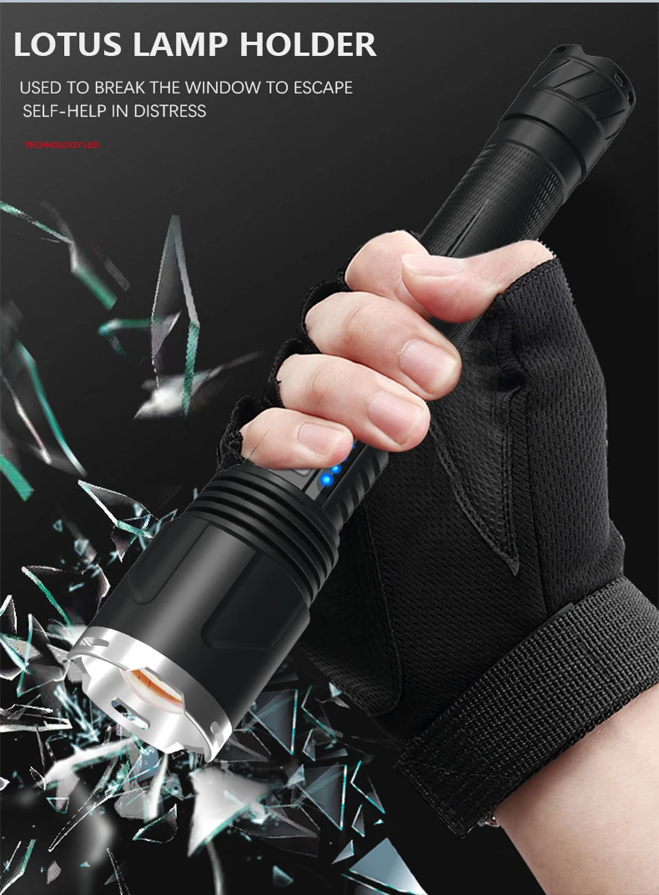 

XHP110 Super Bright Led Flashlight zoomable Torch Usb Rechargeable 18650 26650 Battery display hand Lantern Ipx 6 waterproof