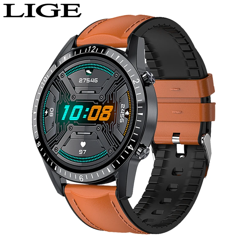 

LIGE New 2020 Bluetooth Phone Smart Watch Men IP67 Waterproof Sport Multifunction Fitness Watch Heart rate Tracker smartwatch