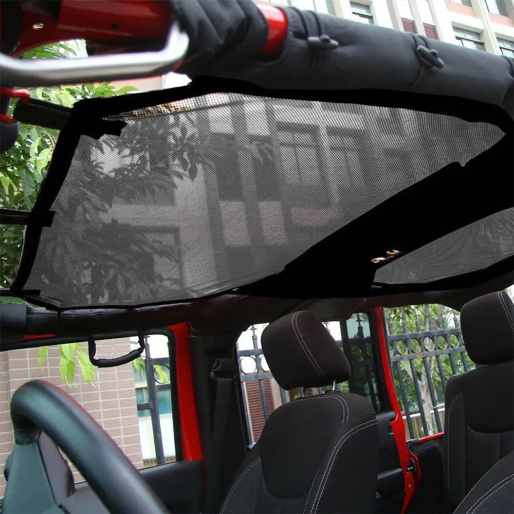 Mesh Sunshade Fit for Jeep 2007- Jeep Wrangler JK JKU Jeep JK Front Shade Plain Protection Heat Shield Windshield Visor