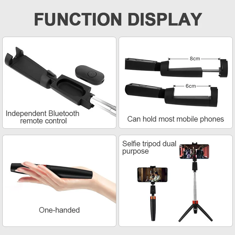 Складная Беспроводная селфи-Палка с Bluetooth штатив монопод для iPhone X 8 Xiaomi 9 Samsung S9
